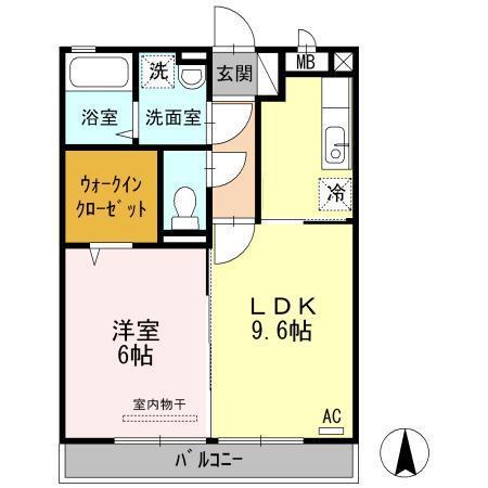 Ⅰ・パラッツオ(1LDK/3階)の間取り写真