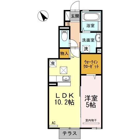 セジュールひより(1LDK/1階)の間取り写真