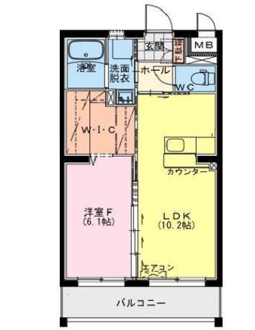 LUTORIINE(1LDK/1階)の間取り写真