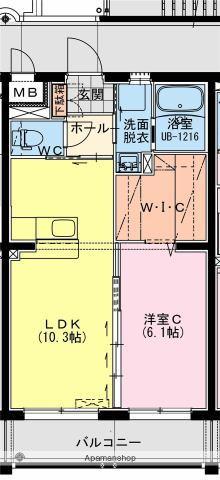 MARINE ROAD(1LDK/1階)の間取り写真