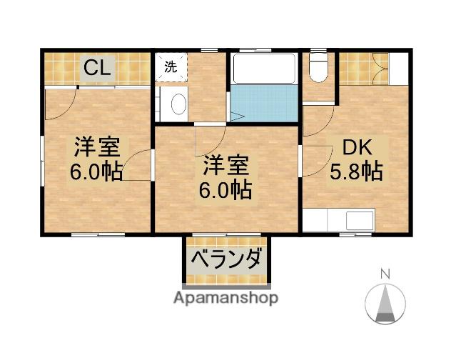 日豊本線 宮崎神宮駅 徒歩25分 1階建 築71年(2K)の間取り写真