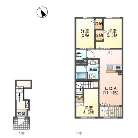 SERENO(3LDK/2階)の間取り写真