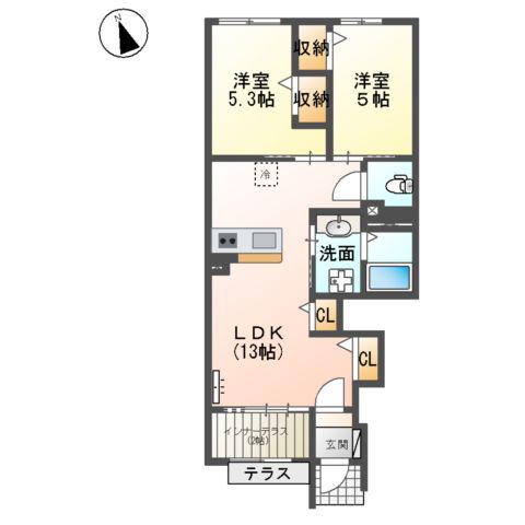 SERENO(2LDK/1階)の間取り写真