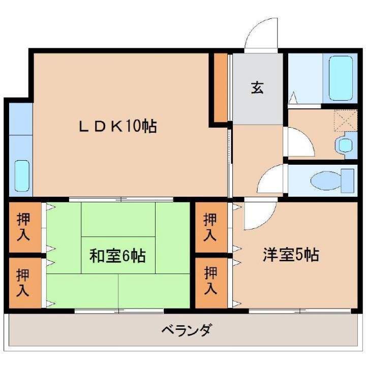 コーポJUN21(2LDK/4階)の間取り写真