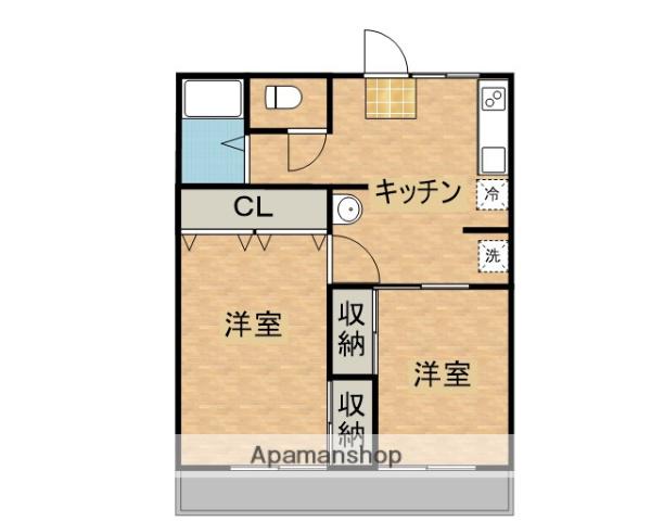 レピュート原田(2DK/2階)の間取り写真
