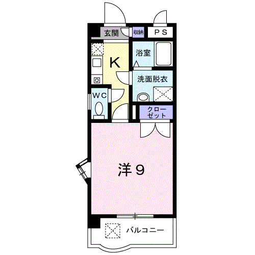 カルム・アビタシオン(1K/3階)の間取り写真