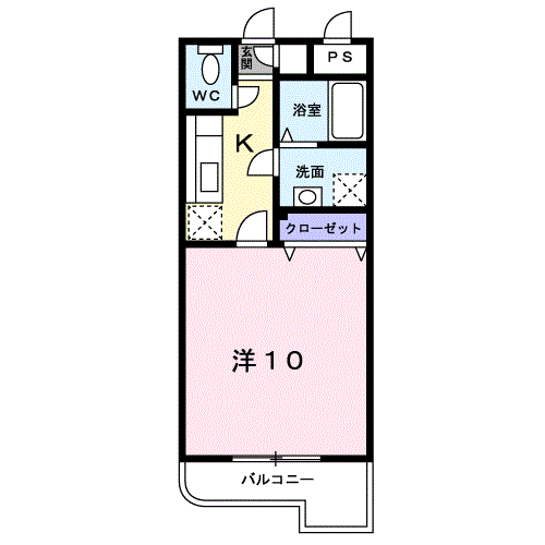 ラフィーナサイト2(1K/4階)の間取り写真