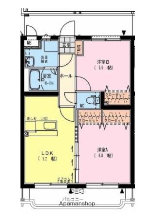 S・ASAGIRI(2LDK/2階)の間取り写真