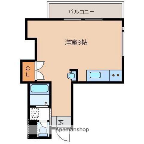 リバティハウス2(ワンルーム/1階)の間取り写真