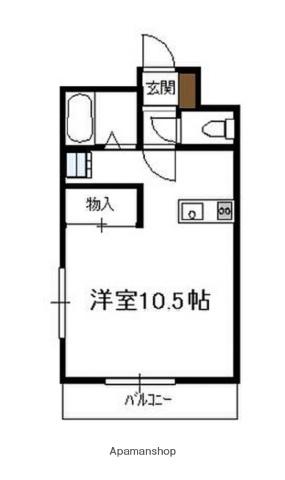 セレニティ川添A棟(ワンルーム/1階)の間取り写真