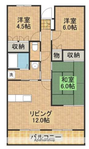 サザンコンフォート(3LDK/2階)の間取り写真