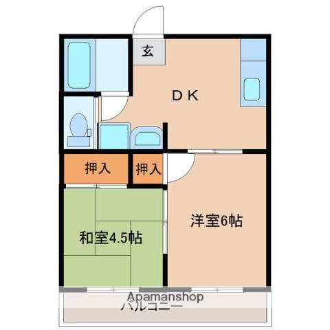 フォーサイト池田台(2DK/1階)の間取り写真