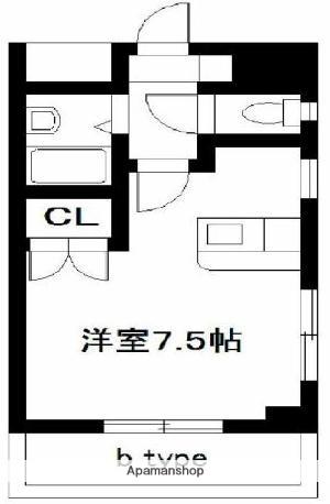 オクトワール宮崎西(ワンルーム/4階)の間取り写真