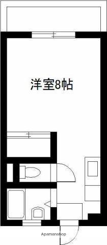 サンシャインハイツA(ワンルーム/2階)の間取り写真