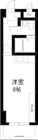 リバータウン原町(ワンルーム/2階)の間取り写真