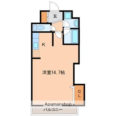 プロムナーデ神宮(ワンルーム/4階)の間取り写真