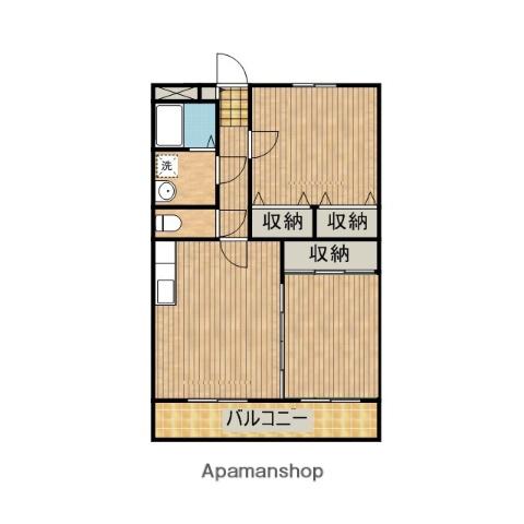 リージングマンション A棟(2LDK/2階)の間取り写真