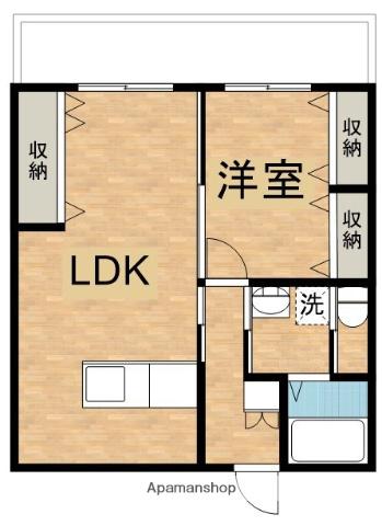 共栄ハイツ青葉(1LDK/8階)の間取り写真