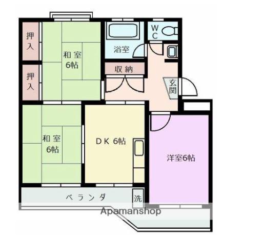 野中コーポ(3DK/1階)の間取り写真