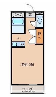 オグラヒルズⅢ(ワンルーム/5階)の間取り写真