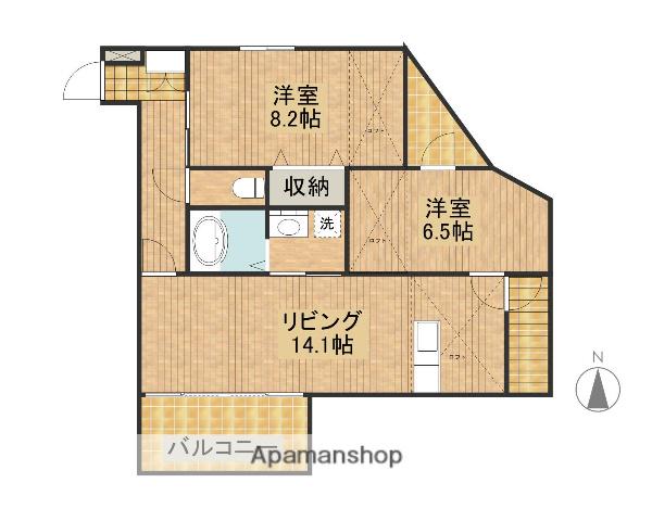 ALTEMEISTERMARUYAMA(2LDK/2階)の間取り写真