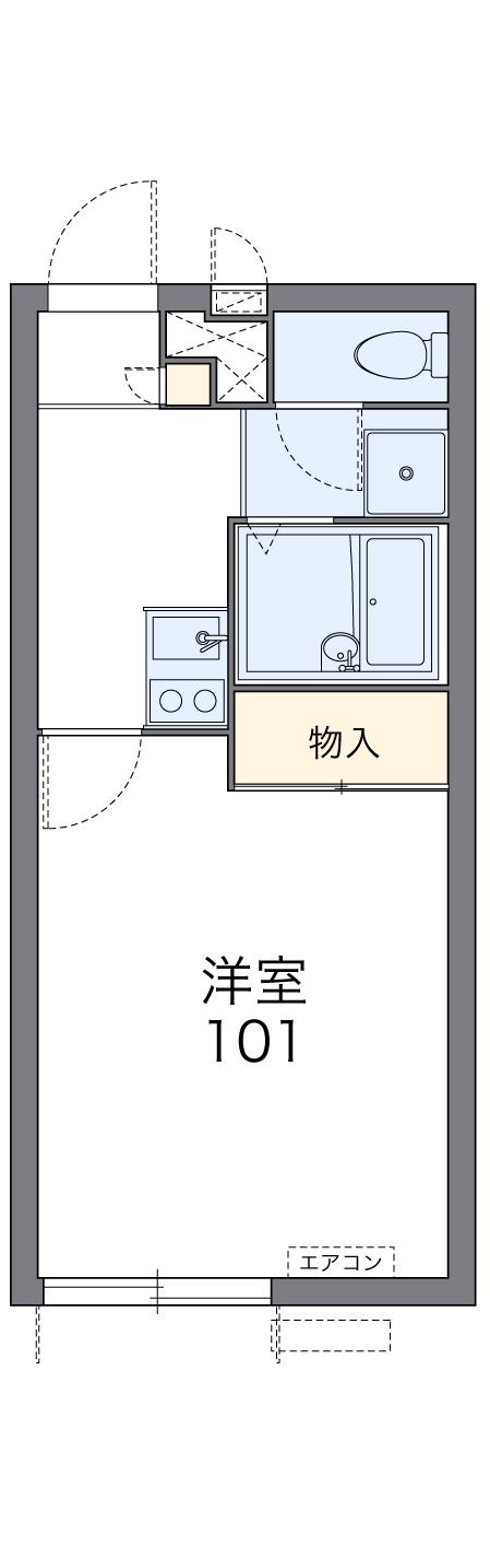 レオパレス浜川田(1K/1階)の間取り写真