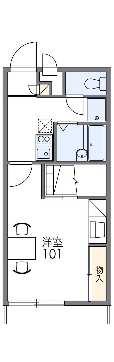 レオパレスグランデ(1K/1階)の間取り写真