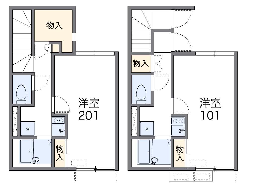 レオネクストパシフィックメゾン(1K/2階)の間取り写真