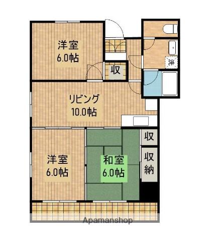 いとまんマンション(3LDK/3階)の間取り写真
