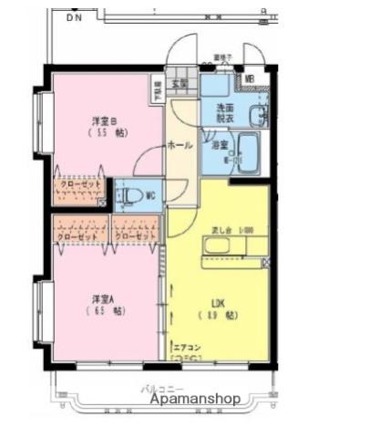 レザンス波島(2LDK/2階)の間取り写真