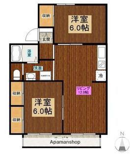 アメニティハイム本郷(2LDK/1階)の間取り写真