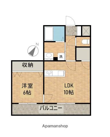 シャンテ長沼Ⅱ(1LDK/5階)の間取り写真