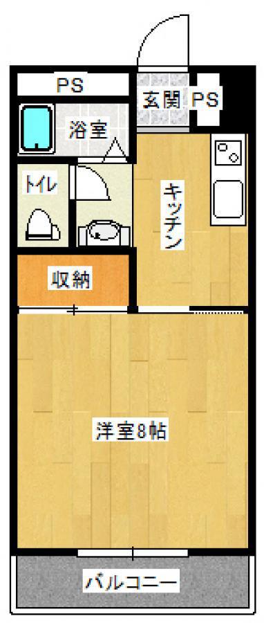 しおんビル(1K/3階)の間取り写真