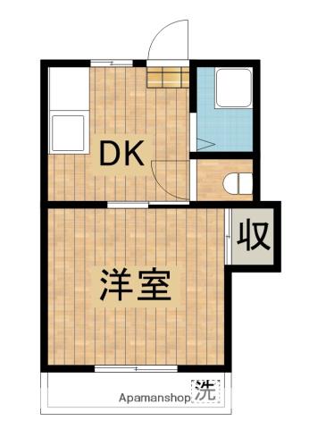 外山ハイツ(1DK/2階)の間取り写真
