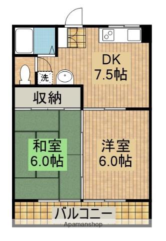 グレートロック(2DK/7階)の間取り写真