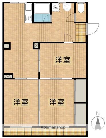 あいらんど檍(3DK/2階)の間取り写真