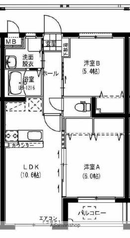 アンシャンテ・I(2LDK/2階)の間取り写真