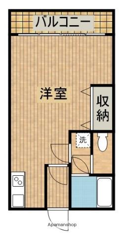 寶ビル(ワンルーム/2階)の間取り写真