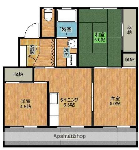 サンコーポラス高岡1(3DK/1階)の間取り写真