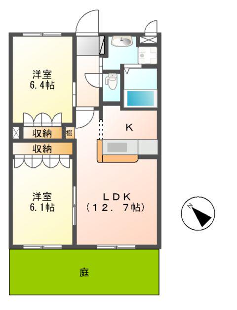 メゾン・エスペランス(2LDK/1階)の間取り写真