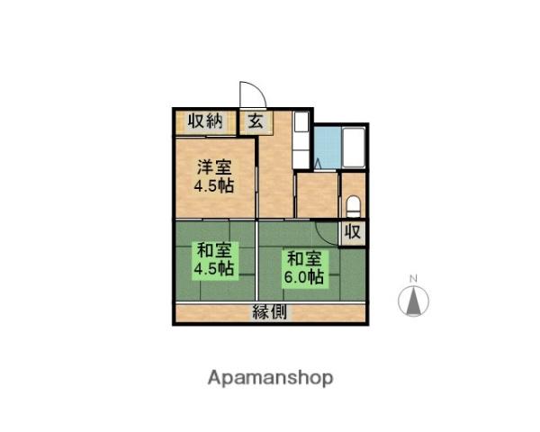 江平ビル(3K/4階)の間取り写真