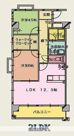 あいらんど星倉(2LDK/4階)の間取り写真