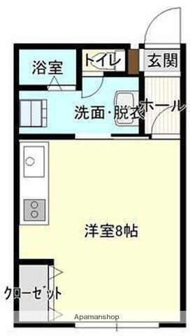 アリエッタはまゆう(ワンルーム/1階)の間取り写真