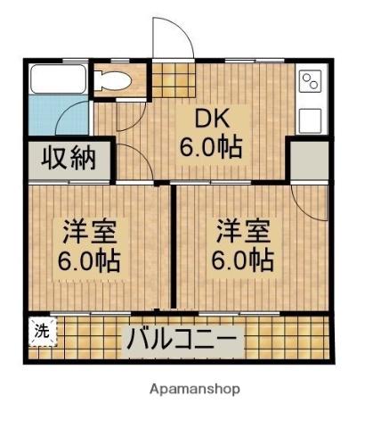祇園コーポ(2DK/2階)の間取り写真