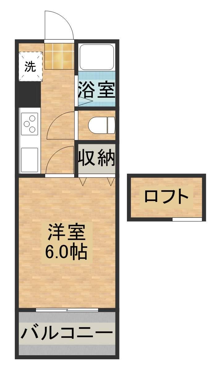 堀川アメニティ(1K/4階)の間取り写真