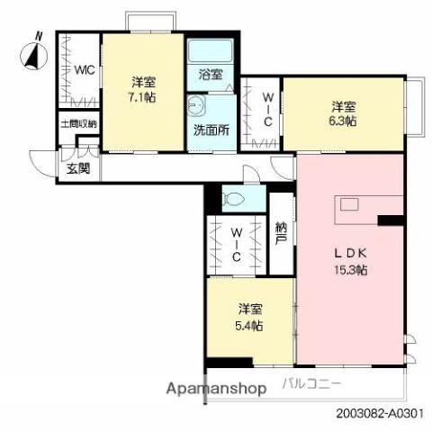 SERENA VILLA(3LDK/3階)の間取り写真