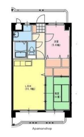 淀コーポⅢ(2LDK/1階)の間取り写真