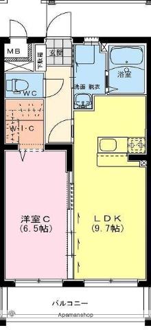 MAISON DE PERLE(1LDK/1階)の間取り写真