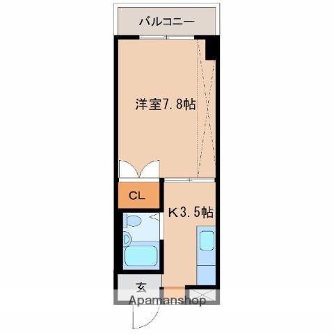 VIVRE鶴島(1K/4階)の間取り写真