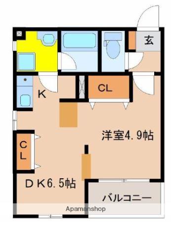 城南センタービル(1DK/5階)の間取り写真